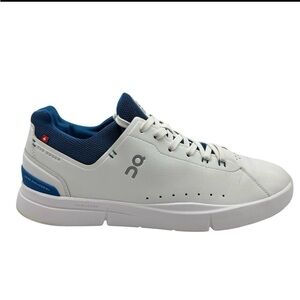 On Cloud The Roger Advantage Sneakers White Royal Blue Leather